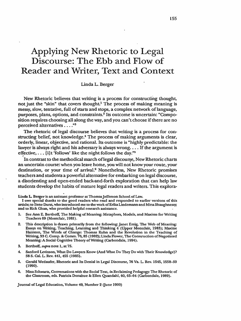 New Rhetoric in Legal Writing Education | PDF | Expert | Constructivism ...