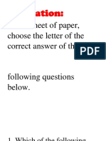 Evaluation:: Get Sheet of Paper, Choose The Letter of The Correct Answer of The