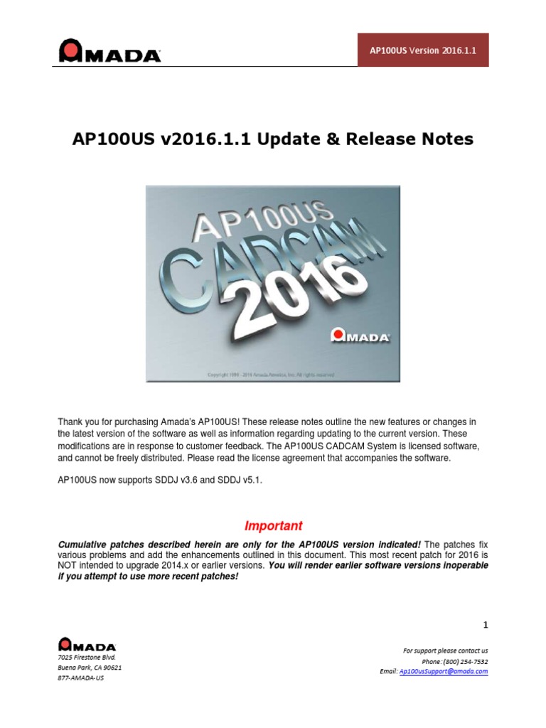 AP100US 2016.1.1 Update Release | PDF | Microsoft Windows | Computer File