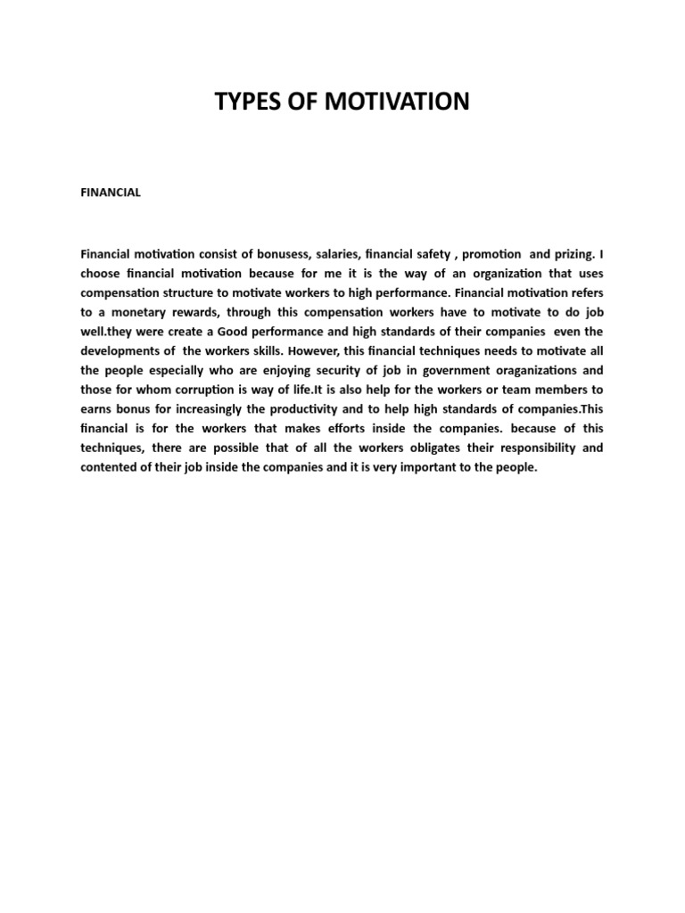 Understanding Financial Motivation Strategies | PDF