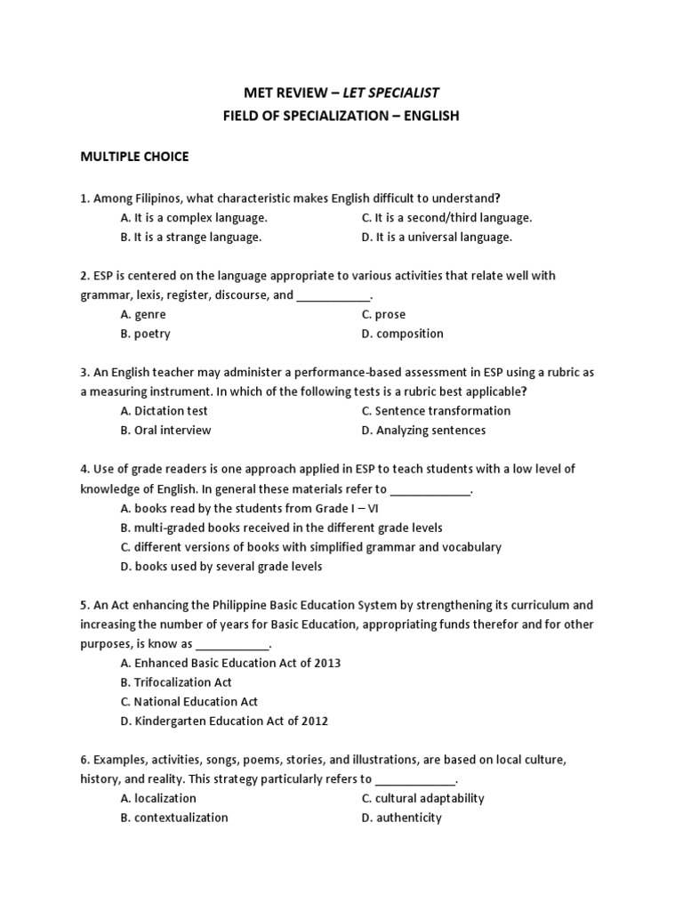 English Proficiency Exam Prep | PDF | Narration | Narrative