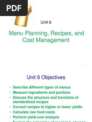 Menu Planning