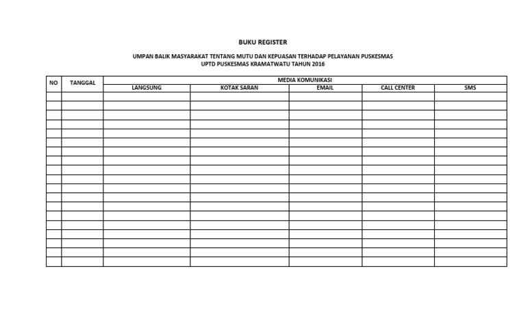 Buku Register Umpan Balik | PDF