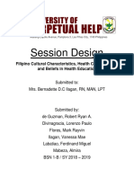 Session Design: Filipino Cultural Characteristics, Health Care Practices and Beliefs in Health Education