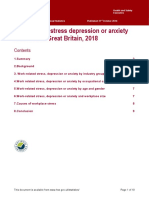 Work Related Stress Depression or Anxiety Statistics in Great Britain, 2018