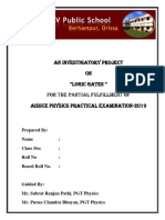 An Investigatory Project On "Logic Gates " For The Partial Fulfillment of AISSCE Physics Practical Examination-2019