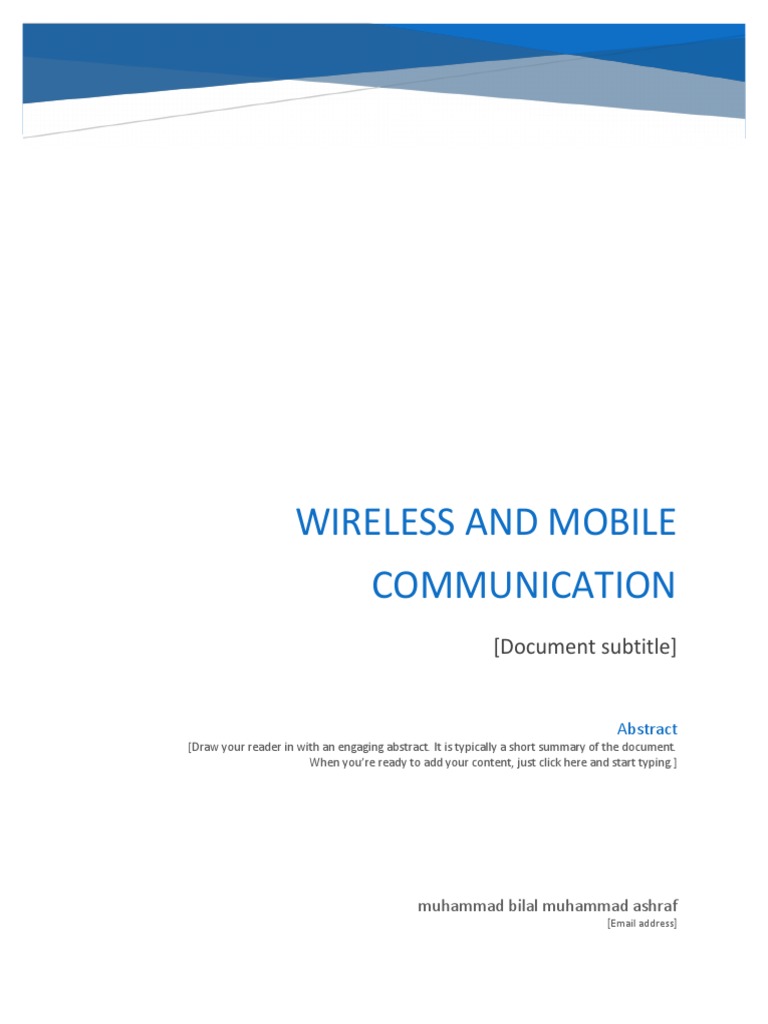 Wireless and Mobile Communication Final Report | PDF | Mimo | Antenna ...