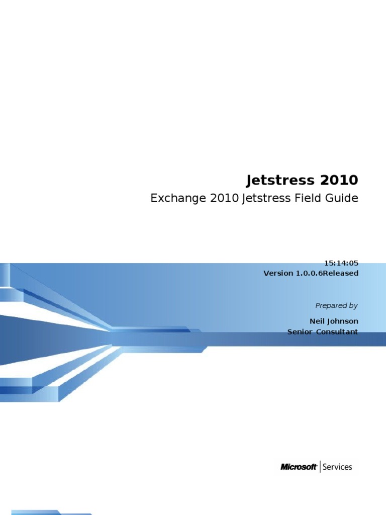 Jetstress Field Guide v1.0.0.6 by Microsoft PDF Databases