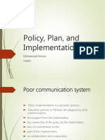 Policy and Plan Implementation