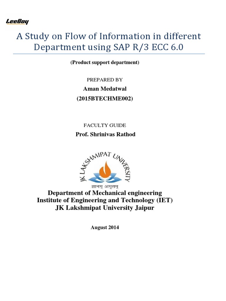 SAP R/3 ECC 6.0 Information Flow Study | PDF | Economies | Business