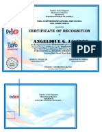 Angelique G. Jacinto: Certificate of Recognition