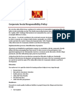 Corporate Social Responsibility Policy: Implementation Process: Identification of Projects