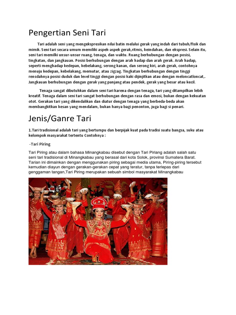 Pengertian Seni Tari