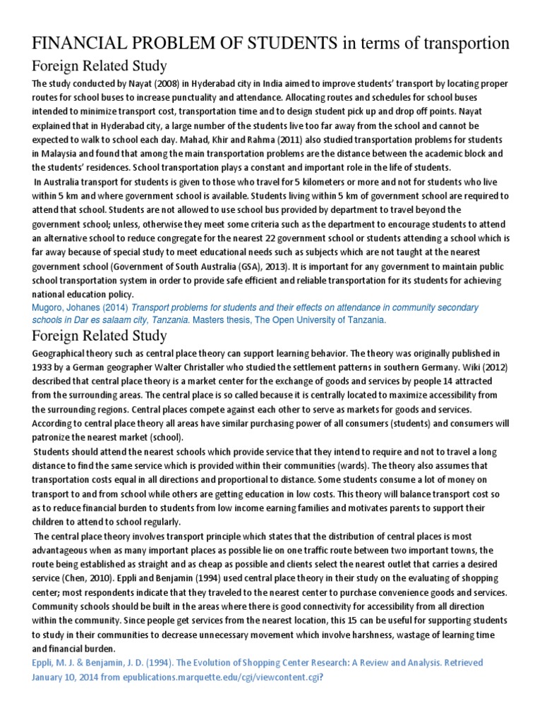 Student Transportation Financial Challenges | PDF | Economies | Business