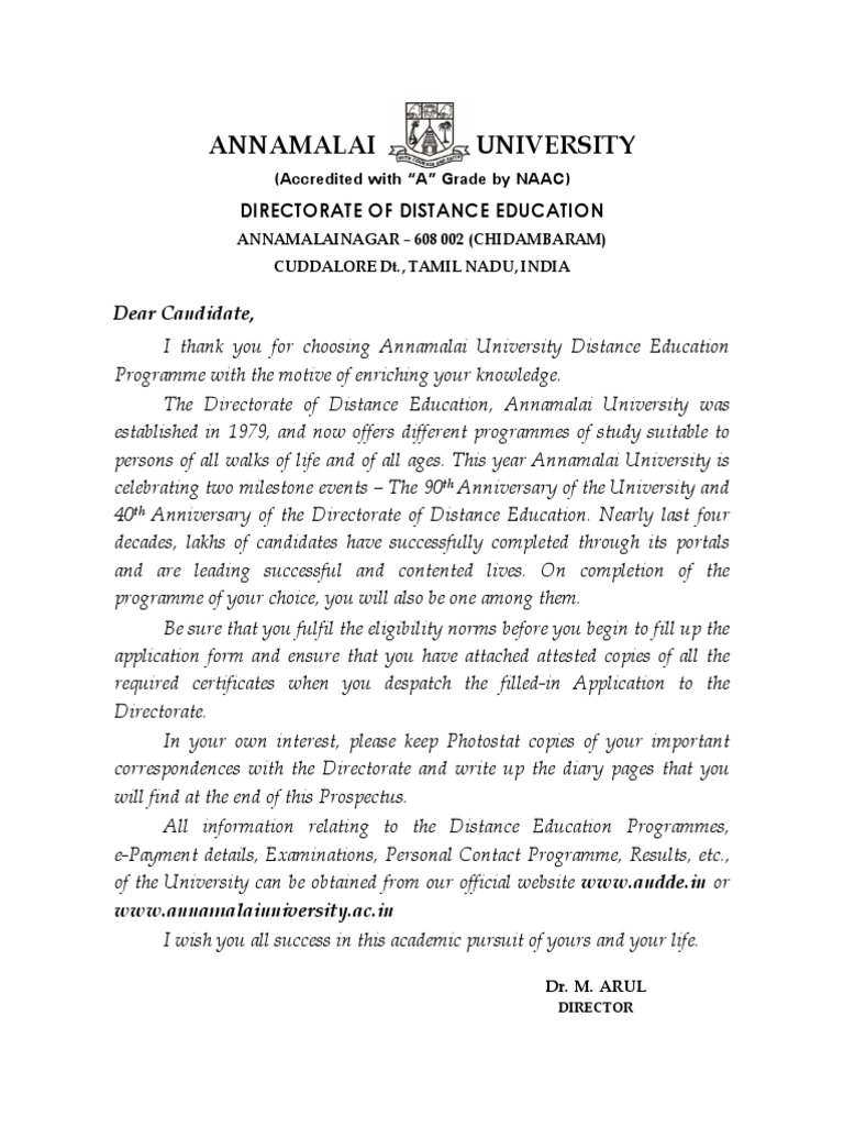annamalai university phd thesis format