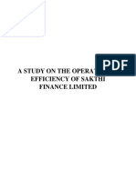 A Study On The Financial and Operational Efficiency of Sakthi Finance Limited