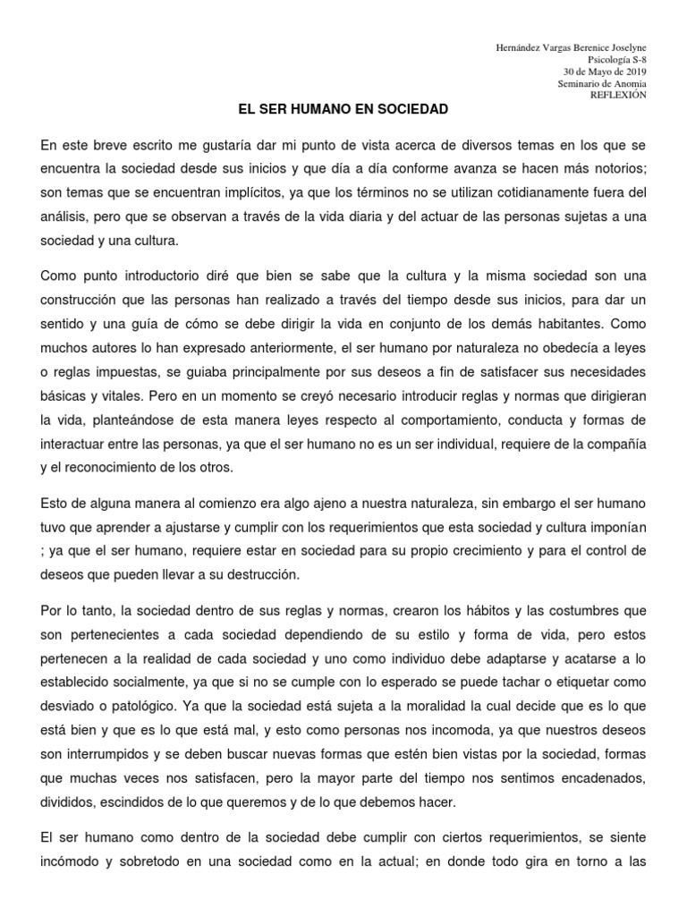 El Ser Humano y su Sociedad | PDF | Homo Sapiens | Sociedad