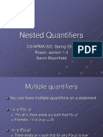 Nested Quantifiers: CS/APMA 202, Spring 2005 Rosen, Section 1.4 Aaron Bloomfield