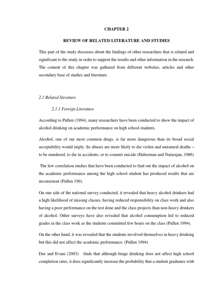 Effects of Alcohol on Student Performance | PDF | Alcoholism | Long ...