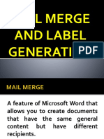 Mail Merge and Label Generation