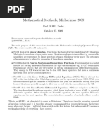 Mathematical Methods, Michaelmas 2009: Prof. F.H.L. Essler October 27, 2009