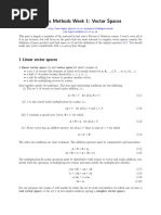 Maths Methods Week 1: Vector Spaces