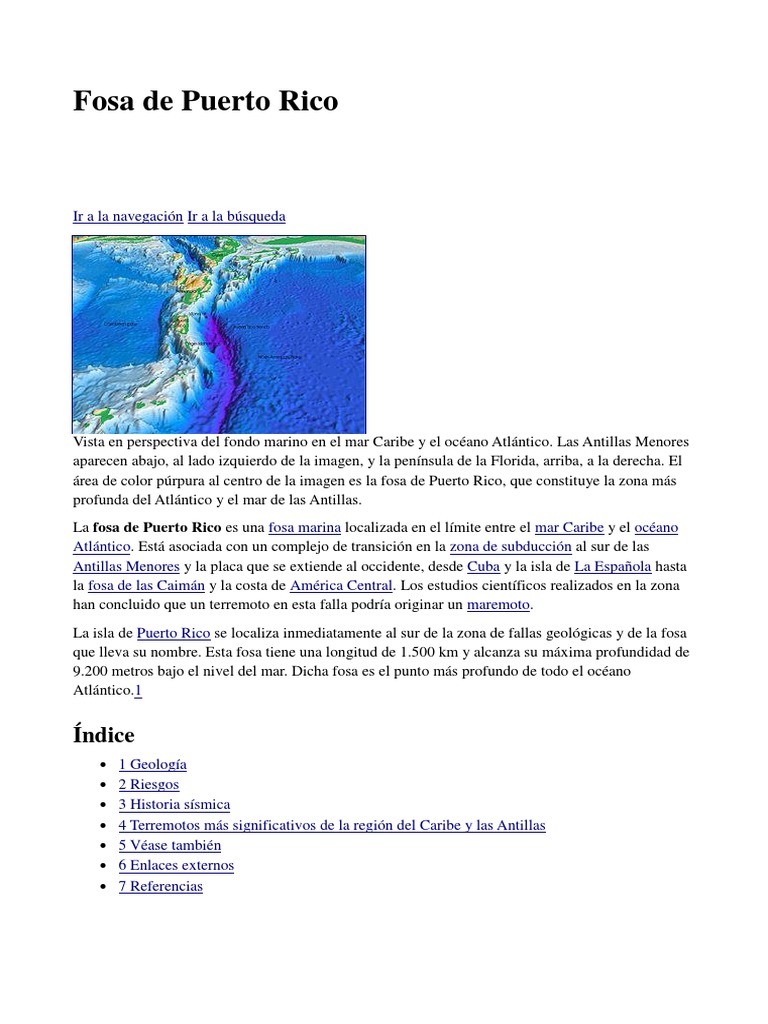 Fosa de Puerto Rico | PDF | Earth Sciences | Desastres naturales