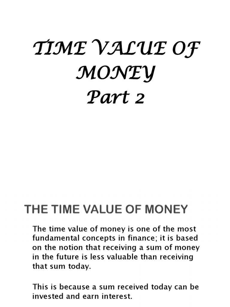 Time VAlue of Money Part 2 | PDF | Present Value | Mathematical Finance