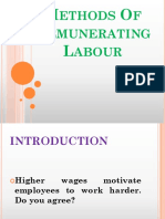 Methods of remunerating labour: wages, incentives and factors influencing wage rates