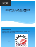 Events Management: (Portfolio Structure)