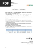 Certificados Sungrow 60 Kva