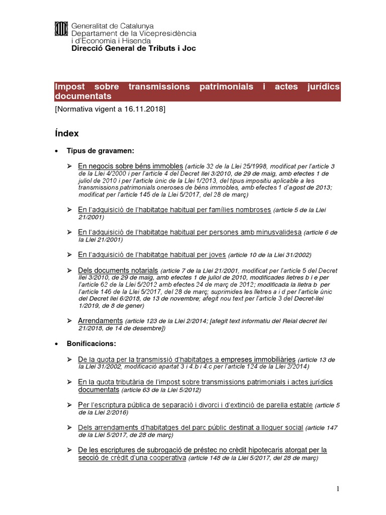 Text Acordat Impost Transmissions Patrimonials PDF