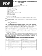 DSP Two Marks - Unit I-IV