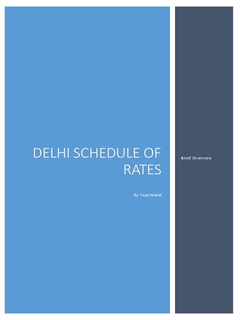 Article On Delhi Schedule of Rates by Tejas Mairal PDF Taxes