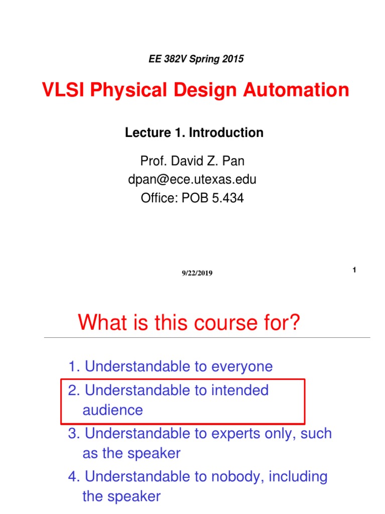 VLSI Physical Design Automation Course | PDF | Electronic Design ...