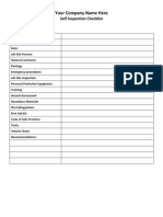 Your Company Name Here: Self Inspection Checklist