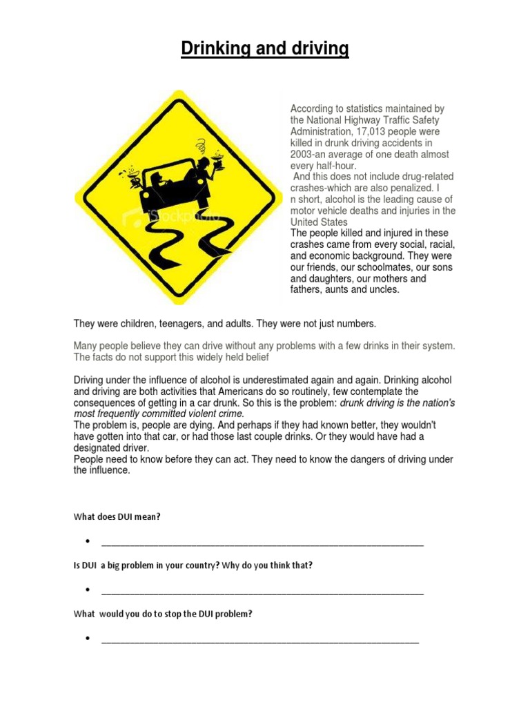 Driving Under The Influence DUI | PDF | Driving Under The Influence ...