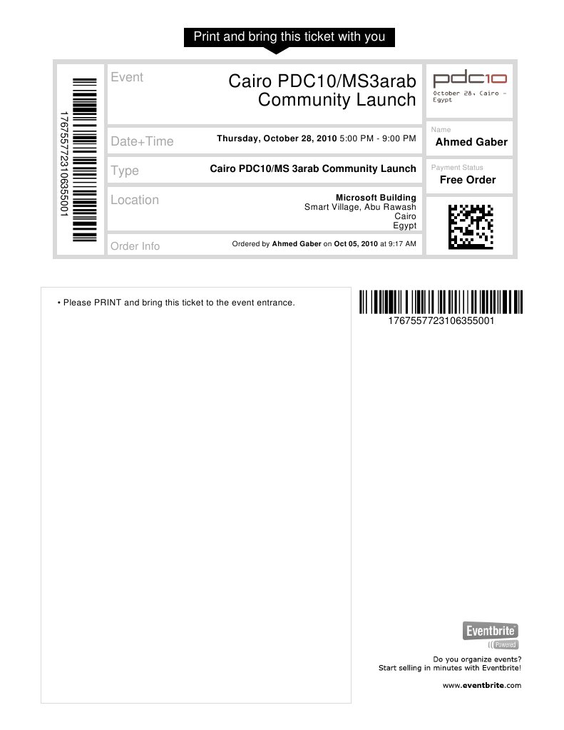 Cairo PDC10 Event Ticket Info | PDF