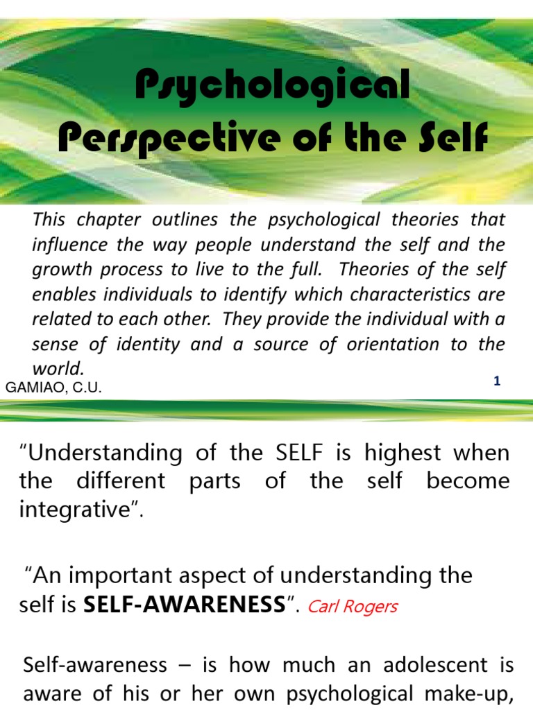 psychological perspective of self essay example