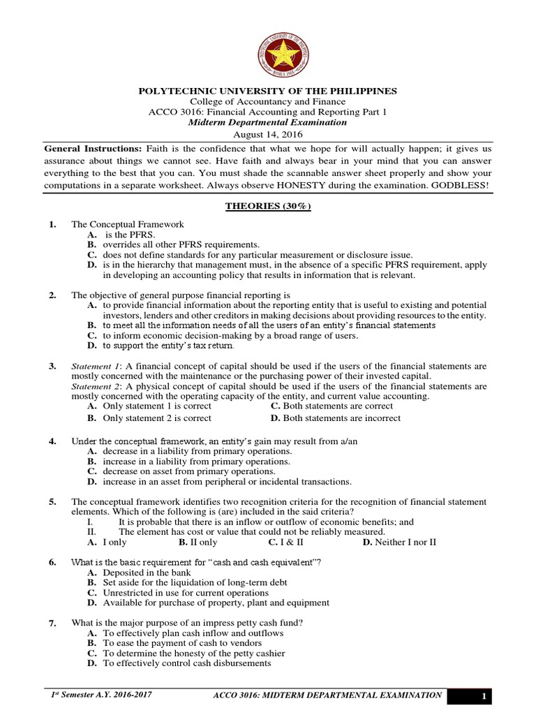 Polytechnic University Of The Philippines Midterm Departmental