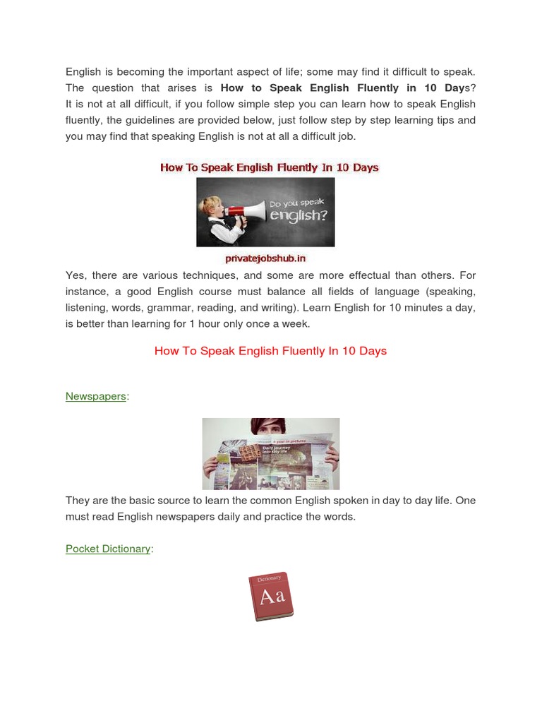 Speaking English Fluently English Language Conversation