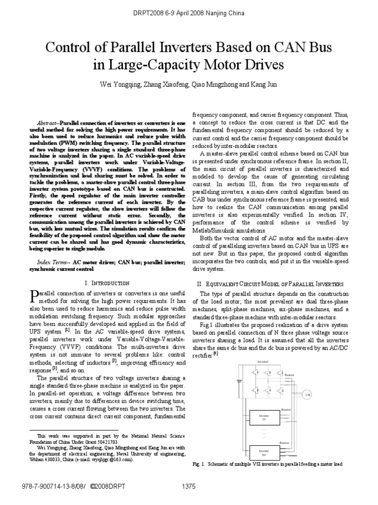 Control of Parallel Inverters Based On CAN Bus | PDF | Power Inverter ...