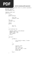 Code For Evaluate Postfix Expression