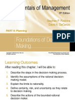 Foundations of Decision Making: PART II: Planning