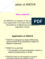 Application of ANOVA