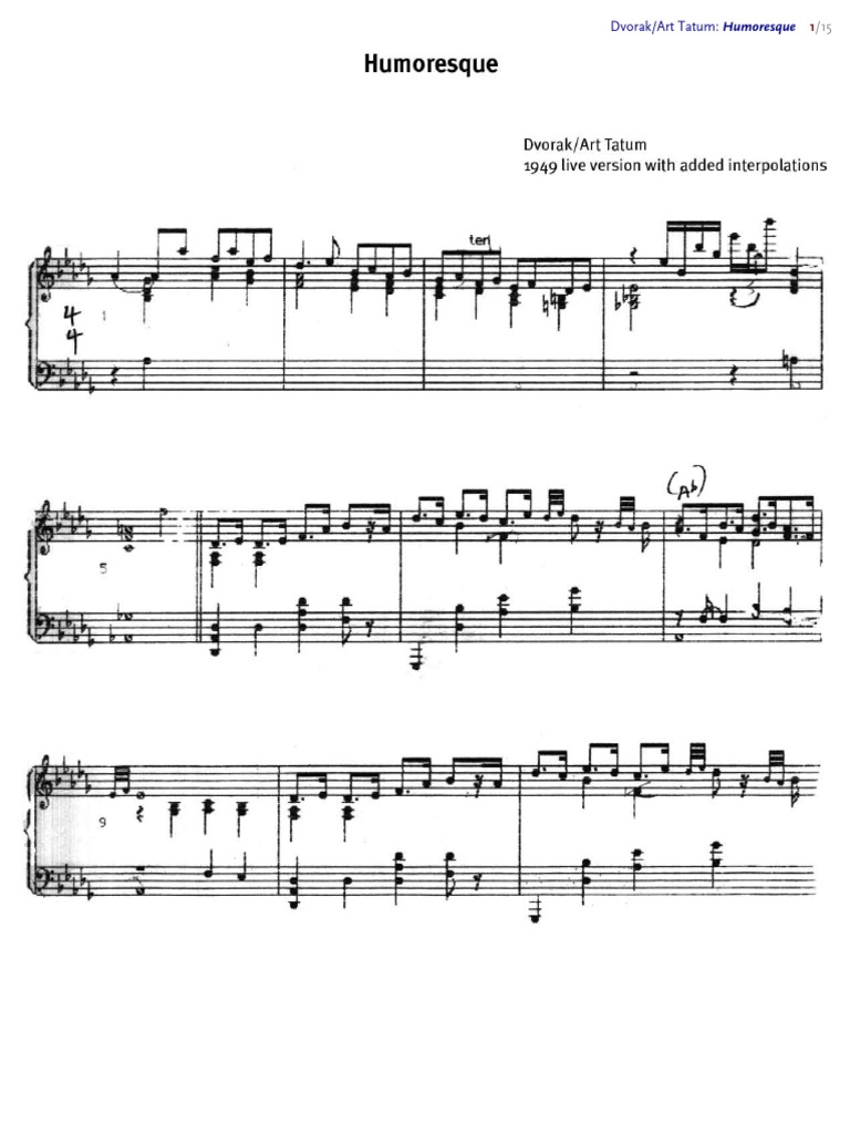 Dvorak Humoresque PDF