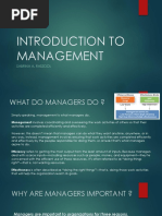 Introduction To Management: Sabrina A. Rassool