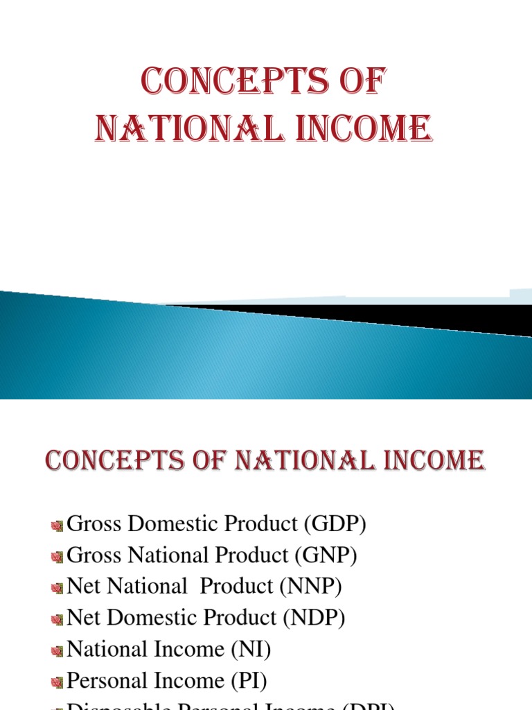 EXPLAIN THE CONCEPTS OF NATIONAL INCOME visual data 5