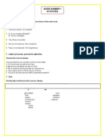 Guide Number 1 Activities: Complete The Sentences With The Correct Form of The Verb To Be