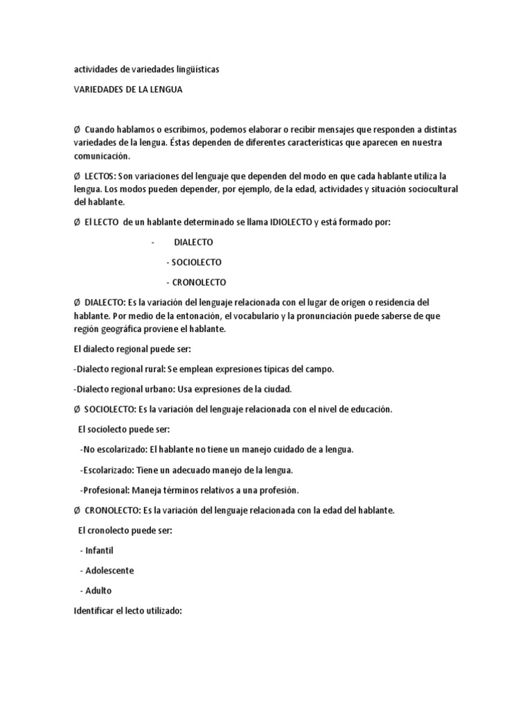 LECTOS | PDF | Dialecto | Dialectología